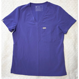 EUC FIGS Amethyst Purple Catarina 1 Pocket Scrub Top Woman's Size Small